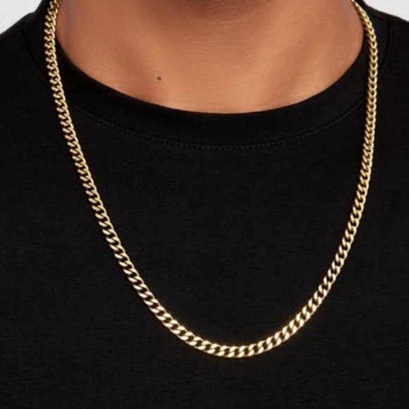Gold Cuban Link Curb Chain Necklace - Picture 6 of 6